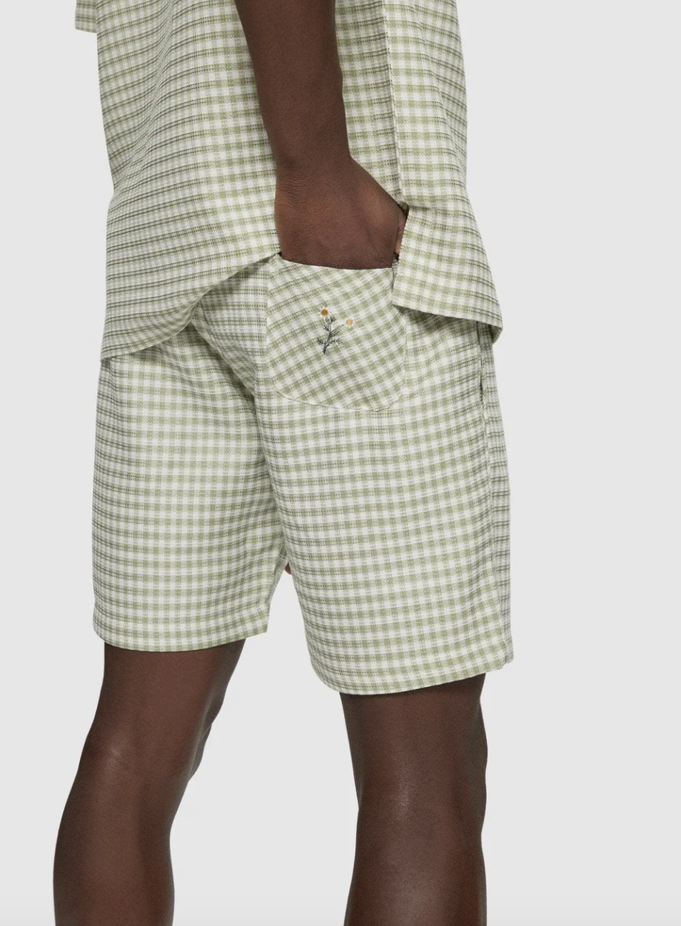 Available for Rental | Kuwallatee Checkered Shorts | Light Green