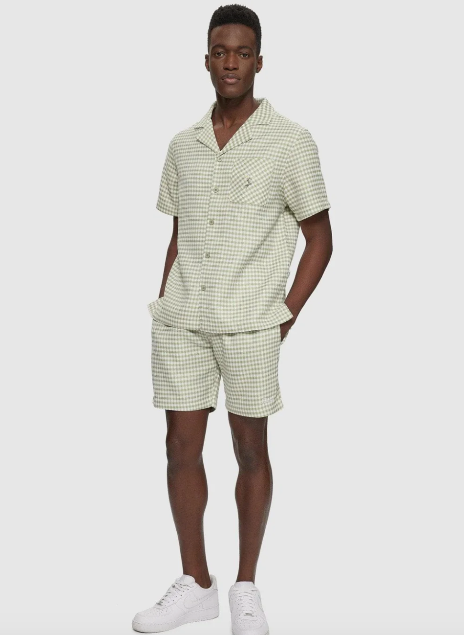 Available for Rental | Kuwallatee Checkered Shorts | Light Green